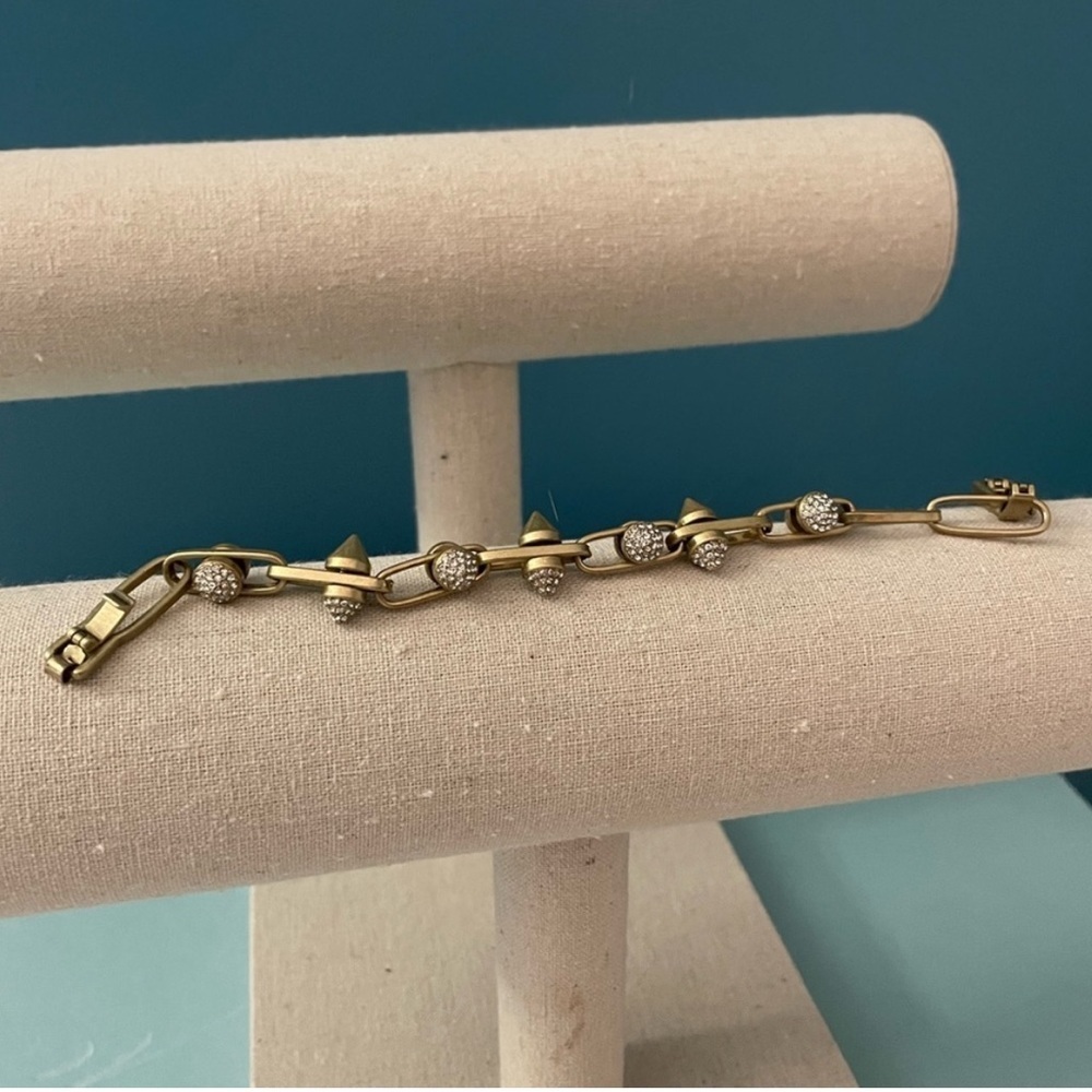 Stella & Dot Gold Renegade Cluster Clasp Bracelet - Very Good Condition